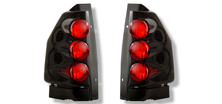 thumbnail image 2 of DTMOTO Smoked Tail Lights – GMC Envoy 2002-2009 OE Style, Left+Right, Chrome Housing 2 of 3